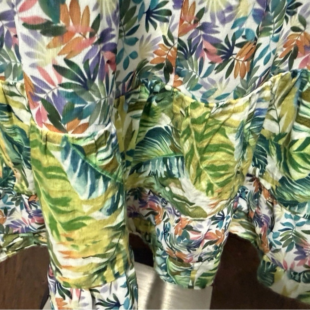 All Things Mochi Liona Mini Dress Tropical Floral Fit Flare Green Size S - Picture 9 of 14
